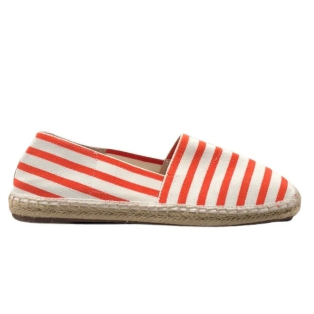 Vionic Size 8 Valeri Canvas Striped Slip On Espadrille Loafers